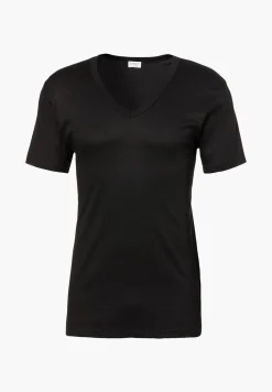 Homme Zimmerli Business ClassT-Shirt à manches courtes col en V - black