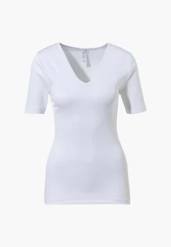 Femme Zimmerli Cotton de LuxeT-Shirt à manches courtes col en V - white