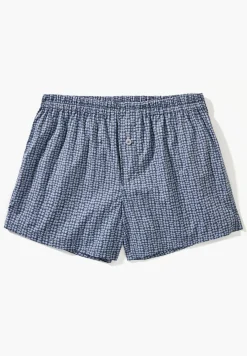Homme Zimmerli Cotton Poplin PrintBoxer Shorts - mini geo batic