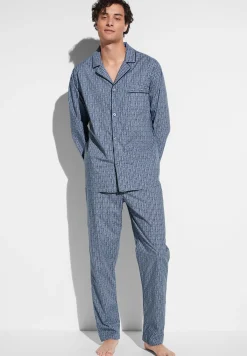 Homme Zimmerli Cotton Poplin PrintPyjama longues - mini geo batic