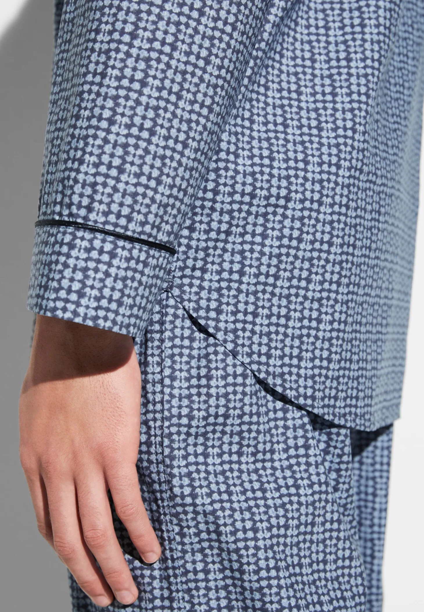 Homme Zimmerli Cotton Poplin PrintPyjama longues - mini geo batic