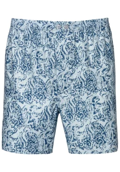 Homme Zimmerli Cotton Sateen PrintBoxer Shorts - paisley blue