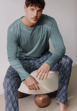 Homme Zimmerli Cotton Sateen PrintPantalon - geo blues
