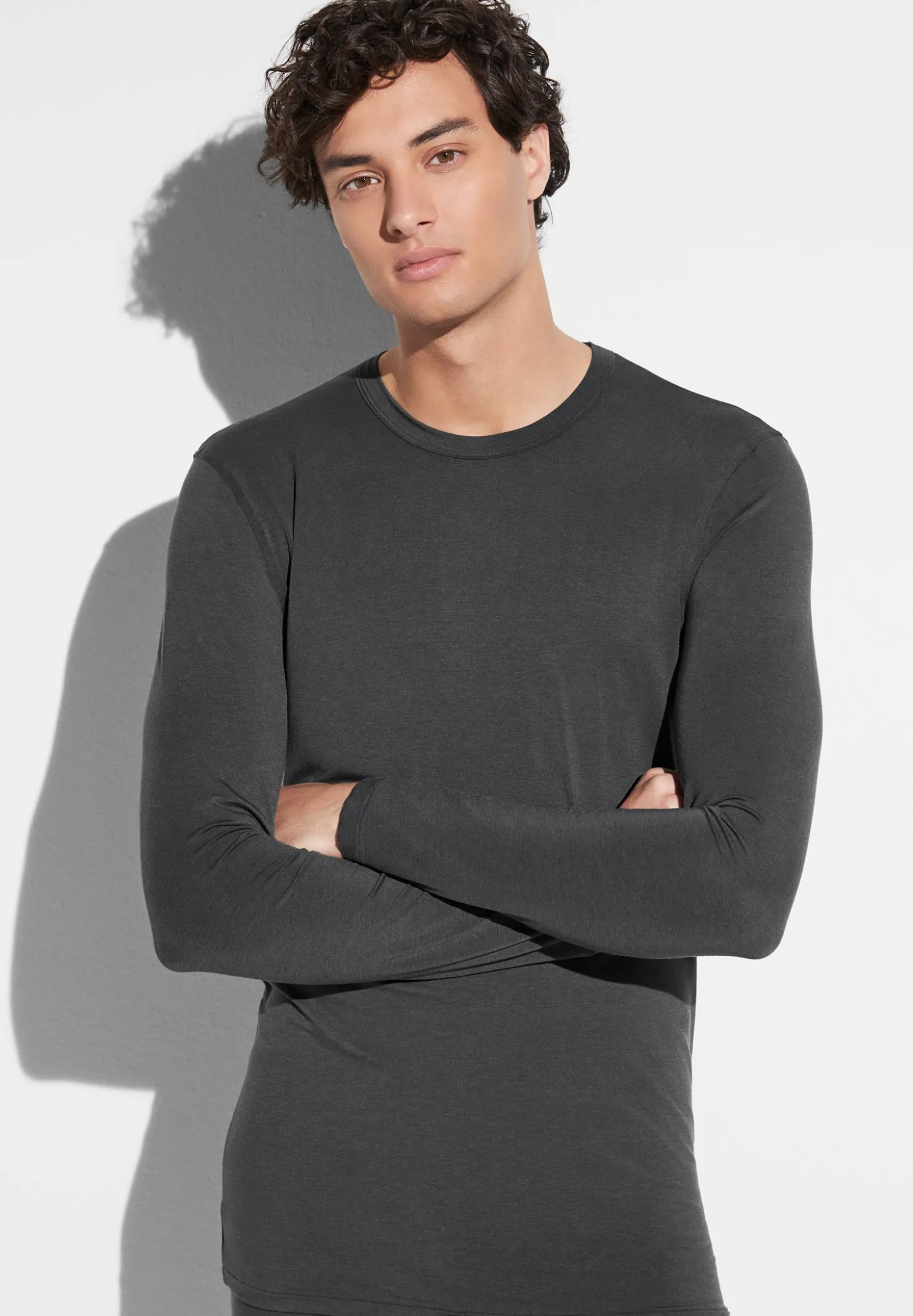 Homme Zimmerli Cozy ComfortT-Shirt à manches longues - raven