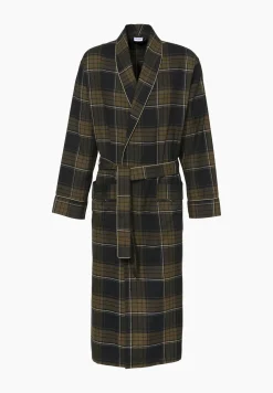 Homme Zimmerli Cozy FlannelMorgenmantel lang - navy check