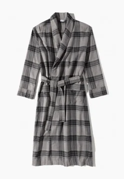 Homme Zimmerli Cozy FlannelMorgenmantel lang - grey check