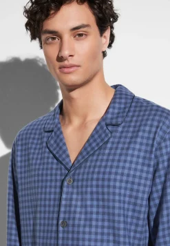 Homme Zimmerli Cozy FlannelPyjama longues - blue check