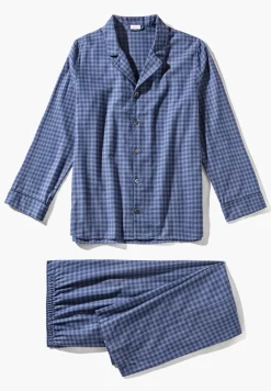 Homme Zimmerli Cozy FlannelPyjama longues - blue check