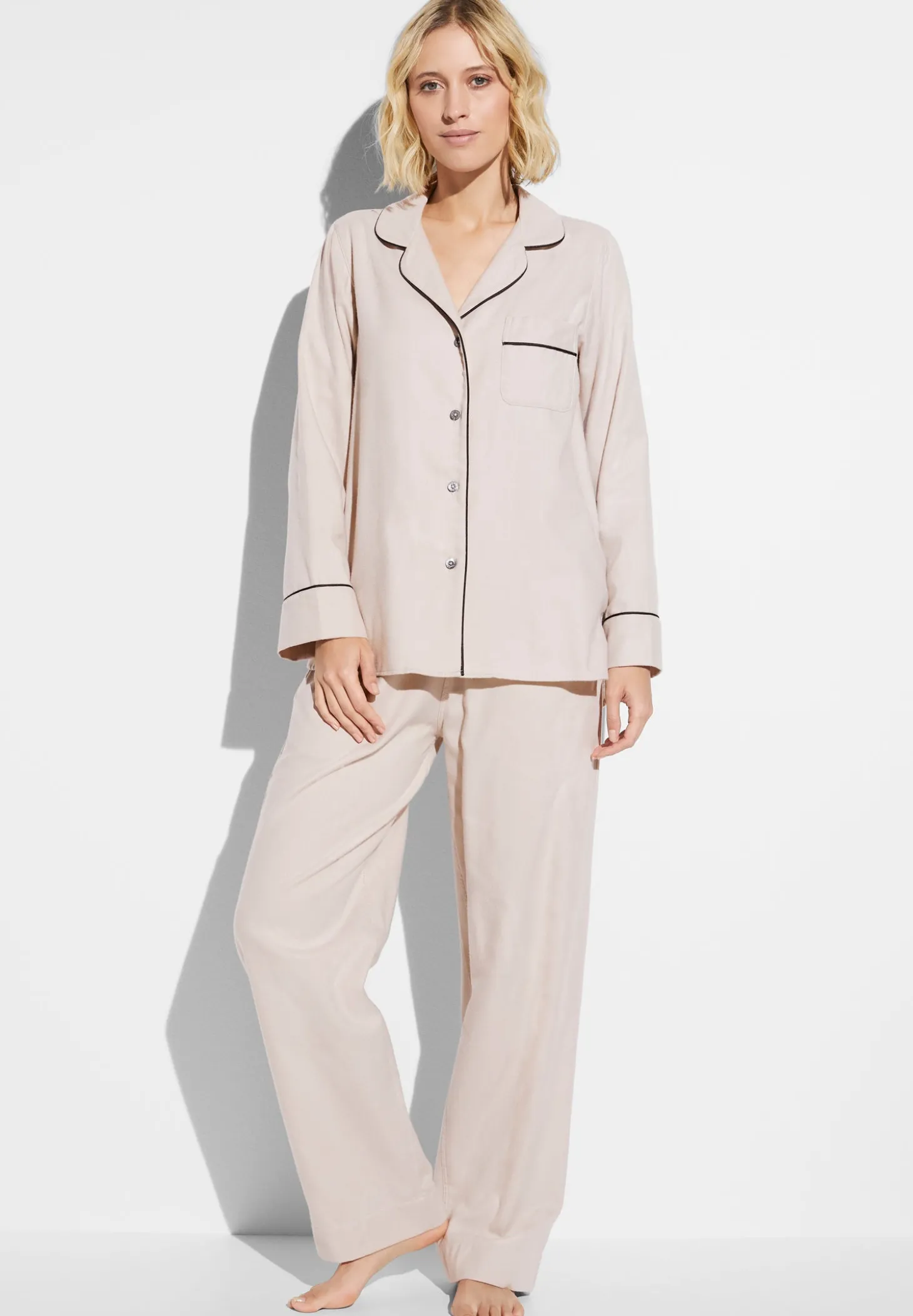 Femme Zimmerli Cozy FlannelPyjama longues - oat