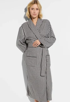 Femme Zimmerli Cozy FlannelRobe de chambre longue - oat check