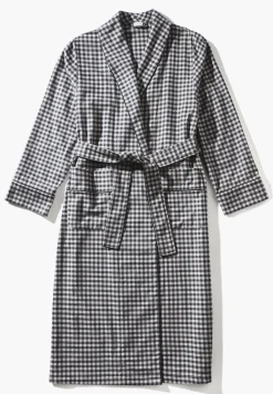 Femme Zimmerli Cozy FlannelRobe de chambre longue - oat check