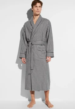 Homme Zimmerli Cozy FlannelRobe de chambre longue - oat check