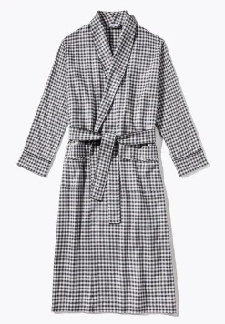 Homme Zimmerli Cozy FlannelRobe de chambre longue - oat check
