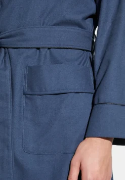 Homme Zimmerli Cozy FlannelRobe de chambre longue - navy