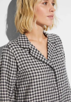 Femme Zimmerli Cozy FlannelTee-shirt de nuit manches longues - oat check