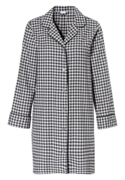 Femme Zimmerli Cozy FlannelTee-shirt de nuit manches longues - oat check