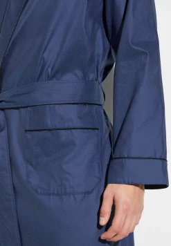 Homme Zimmerli Luxury JacquardMorgenmantel lang - dark blue