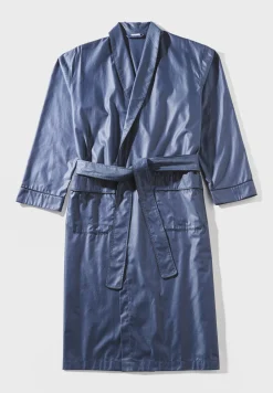 Homme Zimmerli Luxury JacquardMorgenmantel lang - dark blue