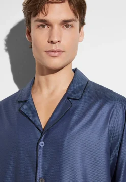 Homme Zimmerli Luxury JacquardPyjama lang - dark blue