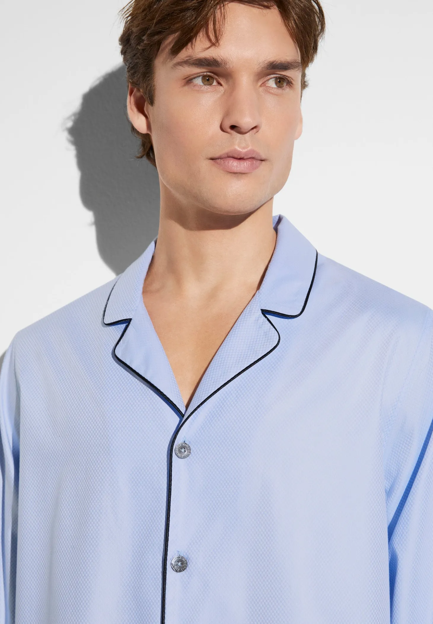 Homme Zimmerli Luxury JacquardPyjama longues - light blue