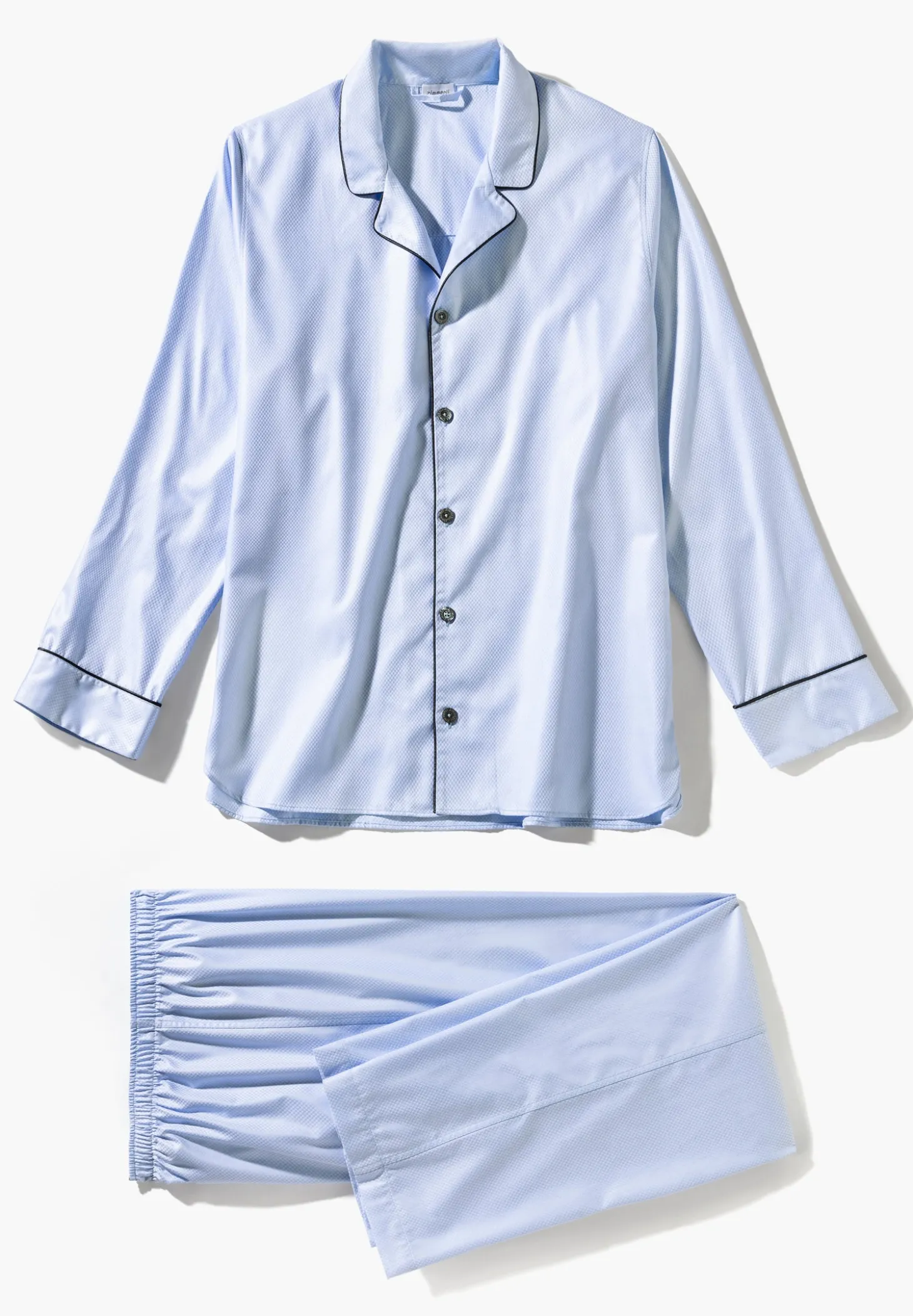 Homme Zimmerli Luxury JacquardPyjama longues - light blue