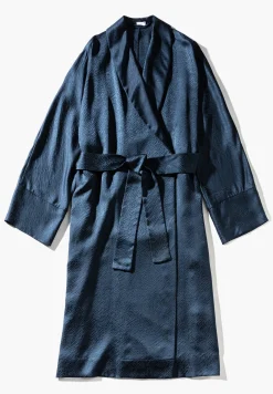 Femme Zimmerli Luxury SilkRobe de chambre longue - midnight navy