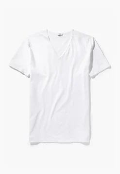 Homme Zimmerli Pure ComfortT-Shirt à manches courtes col en V - white