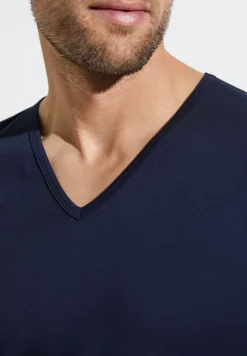 Homme Zimmerli Pure ComfortT-Shirt à manches courtes col en V - navy