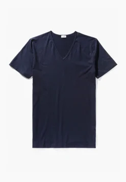 Homme Zimmerli Pure ComfortT-Shirt à manches courtes col en V - navy