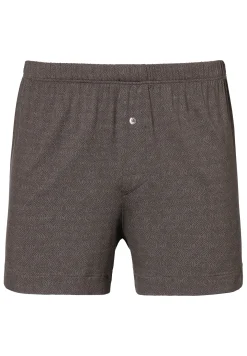 Homme Zimmerli Pureness PrintBoxer - linear geo brown