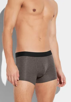 Homme Zimmerli Pureness PrintBoxer Trunk - linear geo brown
