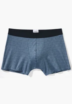 Homme Zimmerli Pureness PrintBoxer Trunk - linear geo blue