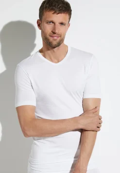 Homme Zimmerli PurenessT-Shirt à manches courtes col en V - white