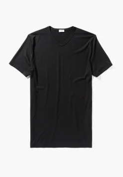 Homme Zimmerli PurenessT-Shirt à manches courtes col en V - black