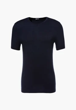 Homme Zimmerli PurenessT-Shirt à manches courtes col en V - navy