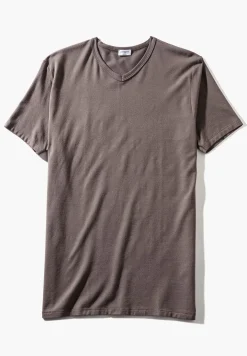Homme Zimmerli PurenessT-Shirt à manches courtes col en V - maple wood