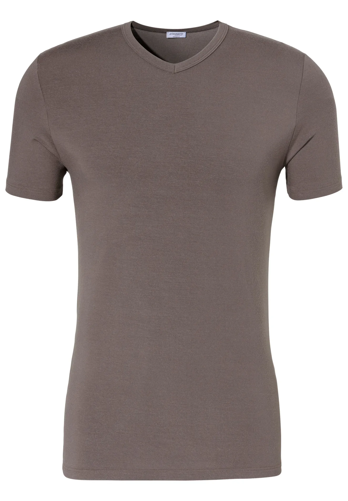 Homme Zimmerli PurenessT-Shirt à manches courtes col en V - maple wood
