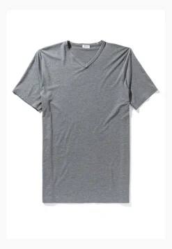 Homme Zimmerli PurenessT-Shirt à manches courtes col en V - grey mélange