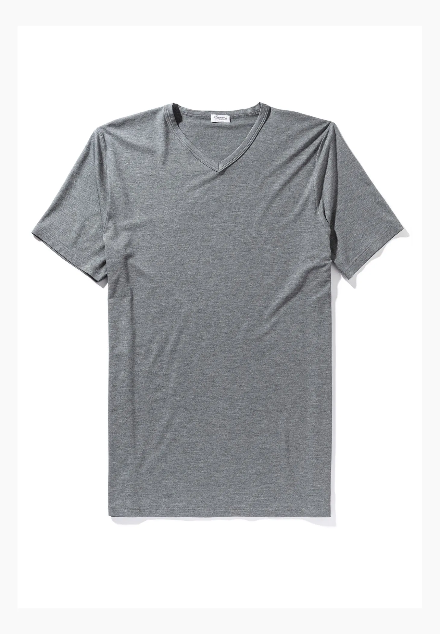 Homme Zimmerli PurenessT-Shirt à manches courtes col en V - grey mélange