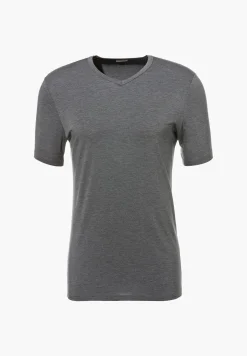 Homme Zimmerli PurenessT-Shirt à manches courtes col en V - grey mélange