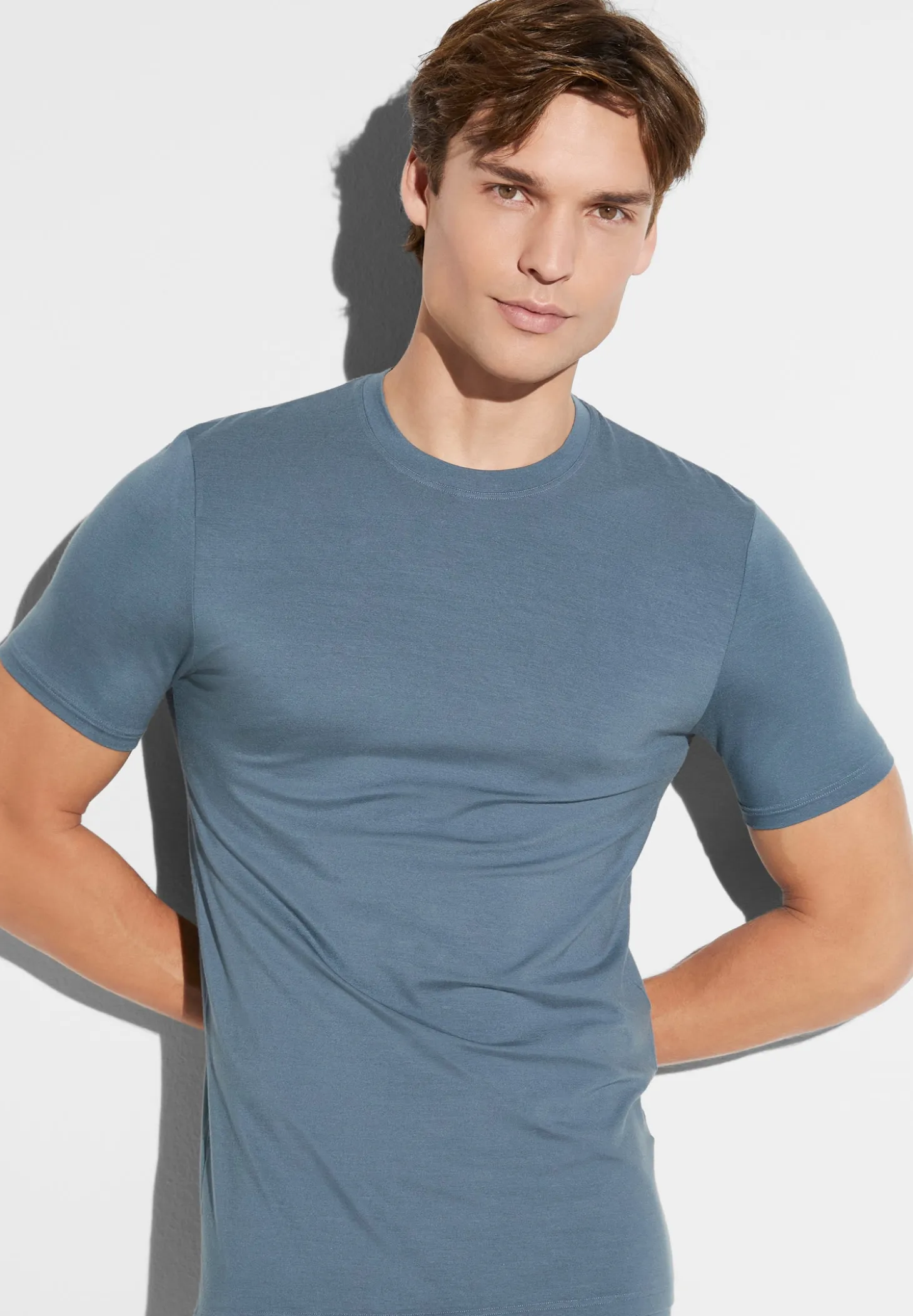 Homme Zimmerli PurenessT-Shirt à manches courtes - blue slate