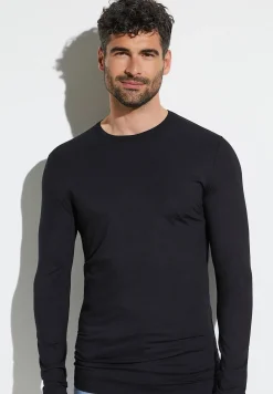Homme Zimmerli PurenessT-Shirt à manches longues - black