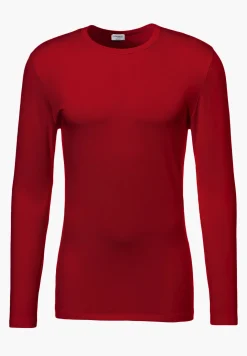Homme Zimmerli PurenessT-Shirt à manches longues - rouge