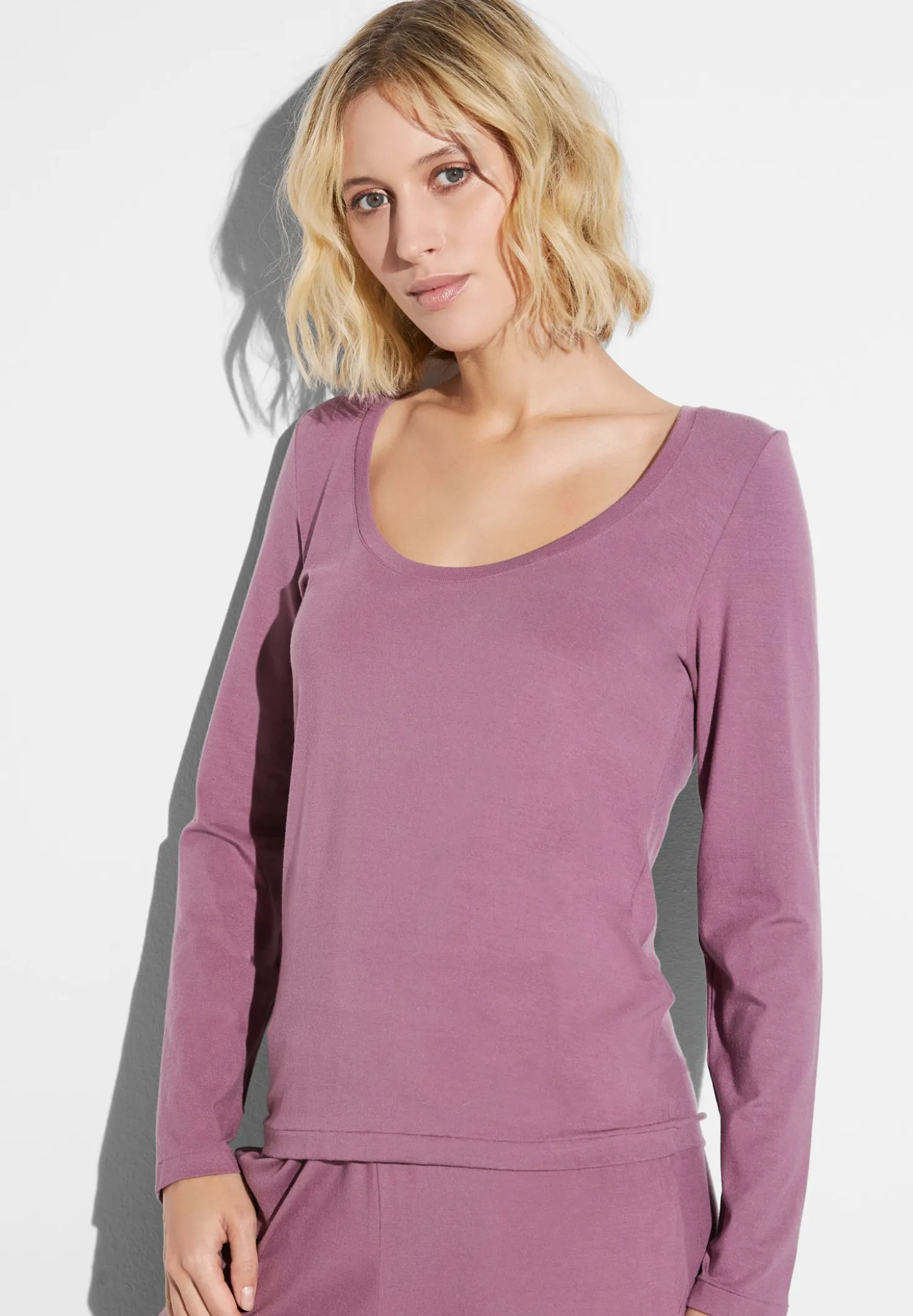 Femme Zimmerli PurenessT-Shirt à manches longues - mulberry
