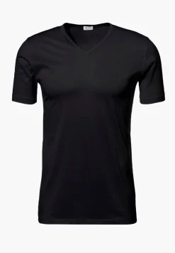 Homme Zimmerli Royal ClassicT-Shirt à manches courtes col en V - black