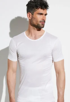 Homme Zimmerli Royal ClassicT-Shirt à manches courtes - blancSuper fins
