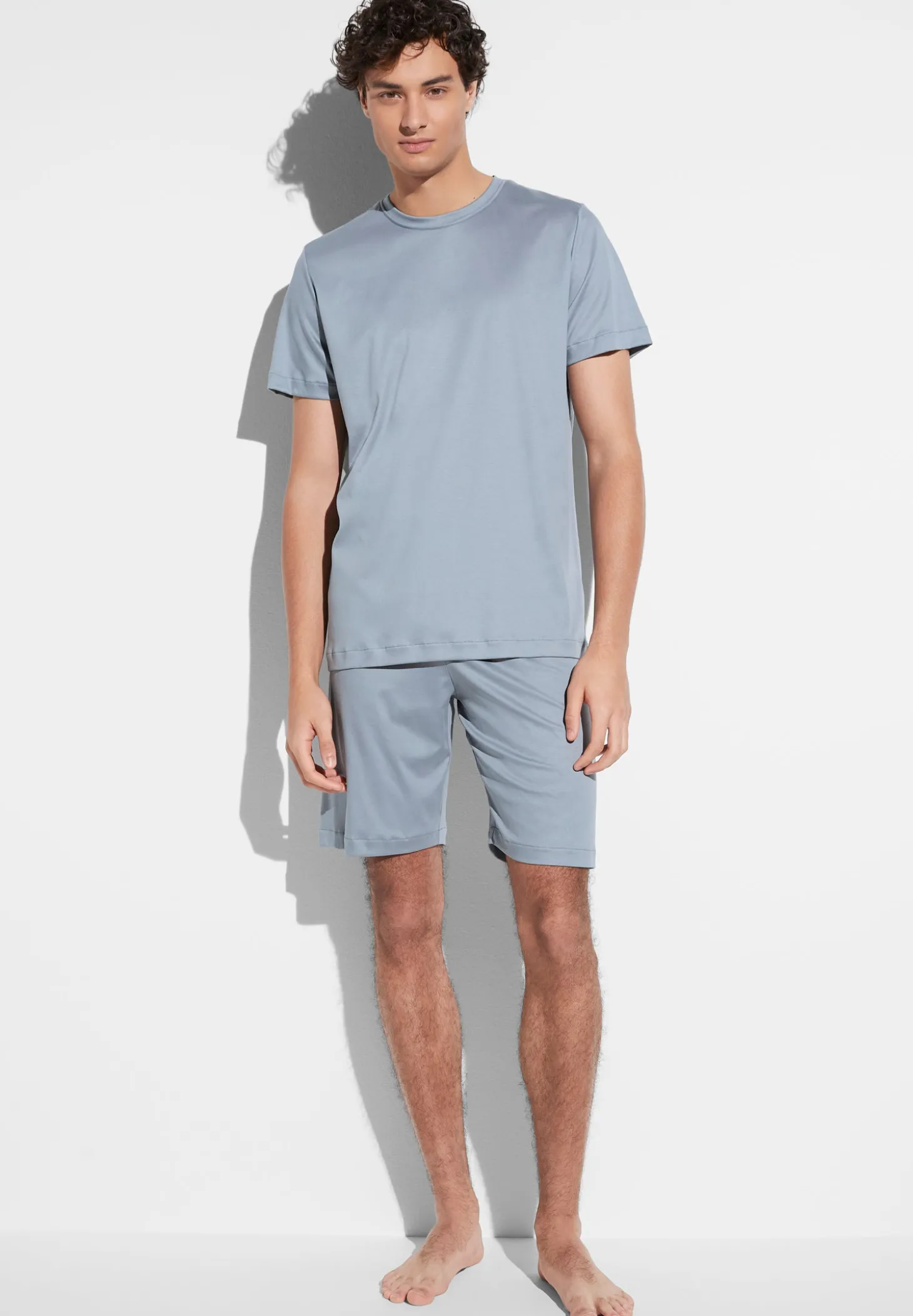 Homme Zimmerli Sea IslandPyjama court - smoky blue
