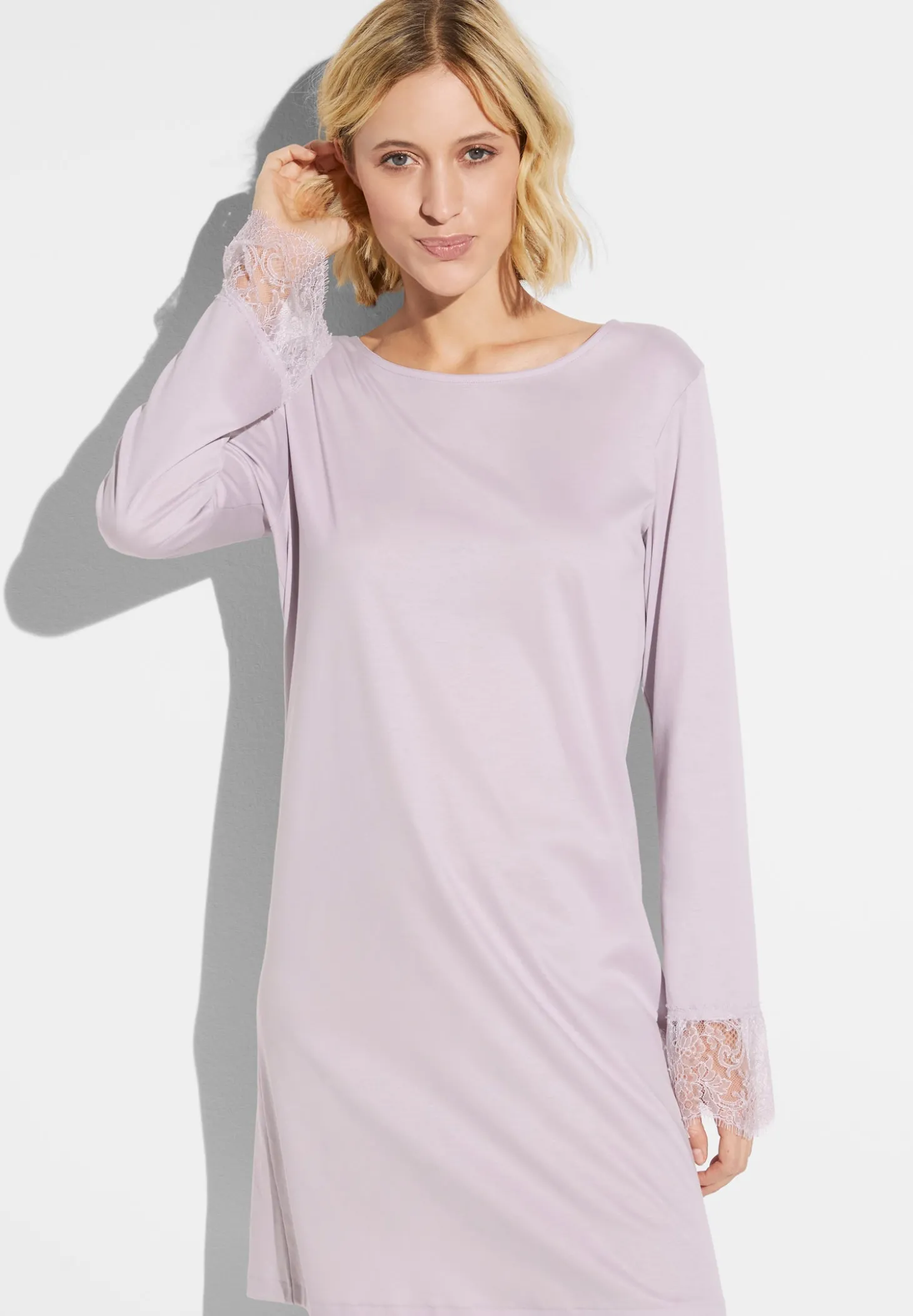 Femme Zimmerli Sea IslandTee-shirt de nuit manches longues - lilac