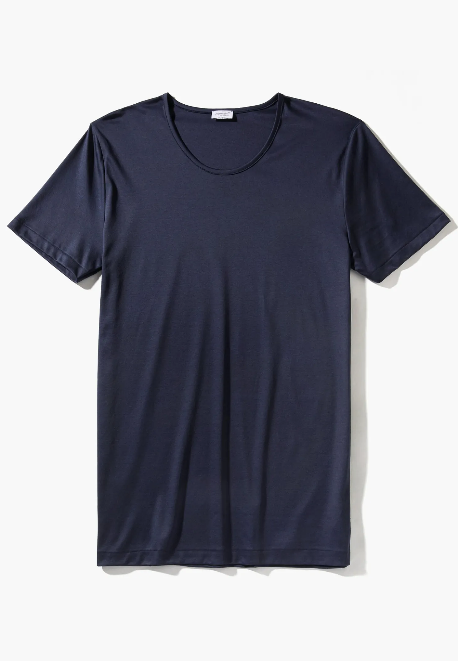 Homme Zimmerli Sea IslandT-Shirt à manches courtes, col rond fin - navy