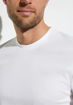 Homme Zimmerli Sea IslandT-Shirt à manches courtes, col rond - blanc
